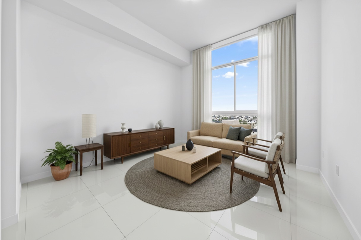 The same room virtually staged